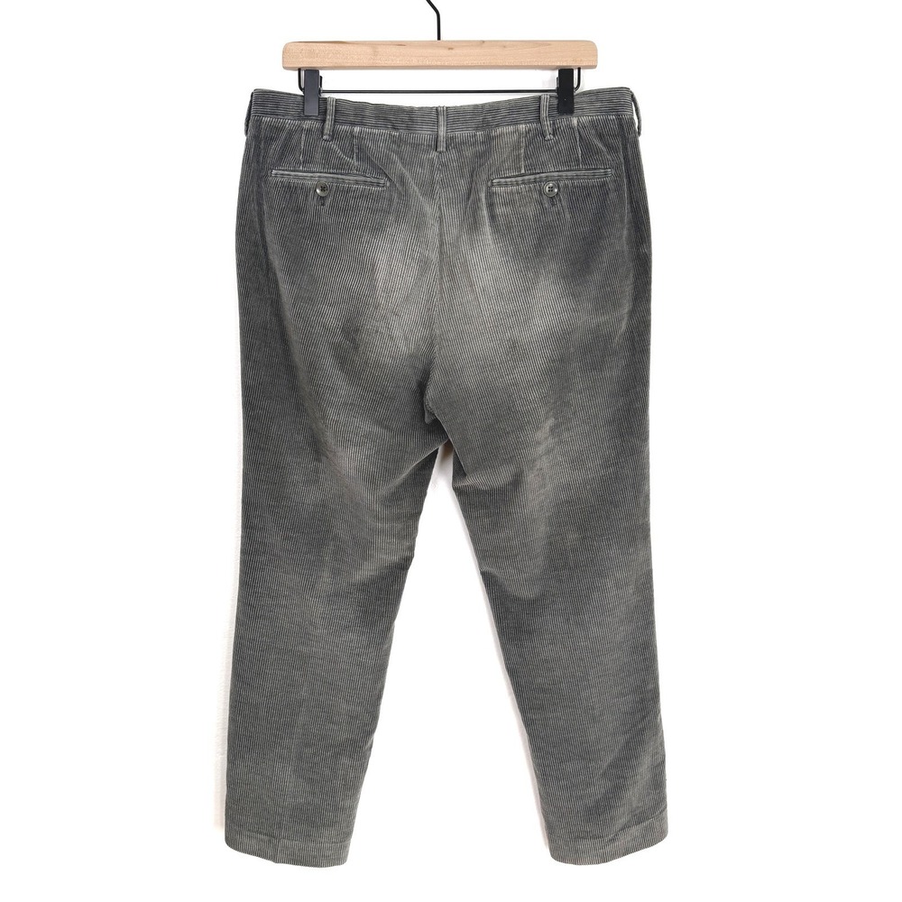 FEDELI Mens Corduroy Pants W: 32 Gray Pleated‎ Front Made in Italy $750 - Picture 5 of 7